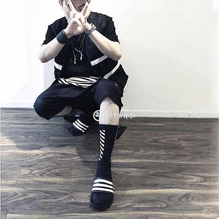 027 thể thao adidas adidas mùa hè nam và nữ dép thể thao bãi biển ba thanh dép G15890 dép nữ quai ngang