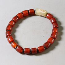 West Zhou Old Manau bracelet red Manau bracelet with high gumnau beads string of old beads Sima handstring Old Manau