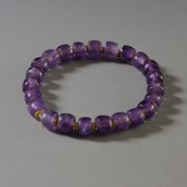 Liao Golden Period Purple Crystal Hand Strings Old Crystal Bracelet Hand Strings Old Beads Crystal Strings Flat Beads Natural Old Crystals