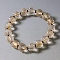Liao Gold White Crystal Handstring Pumpkin Pearl Old Crystal Bracelet Liao Dynasty Old Crystal Round Pearl Handmade with White Crystal