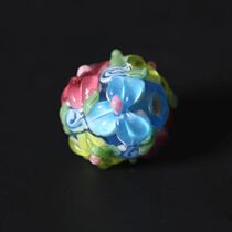 Foyuan Pavilion Qing Dynasty carved old colored glaze beads multi-colored glaze scattered beads old beads hand string with beads DIY