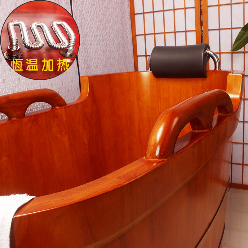 Constant temperature heating oak barrel bath barrel adult fumigation home full body bath barrel wooden bathtub bath bath tub