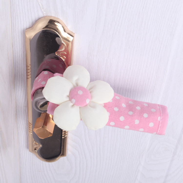 Cloth door handle sleeve Cartoon cute handle hood minimalist anti-crash cloth art door handle sleeve door armrest hood protective sleeve