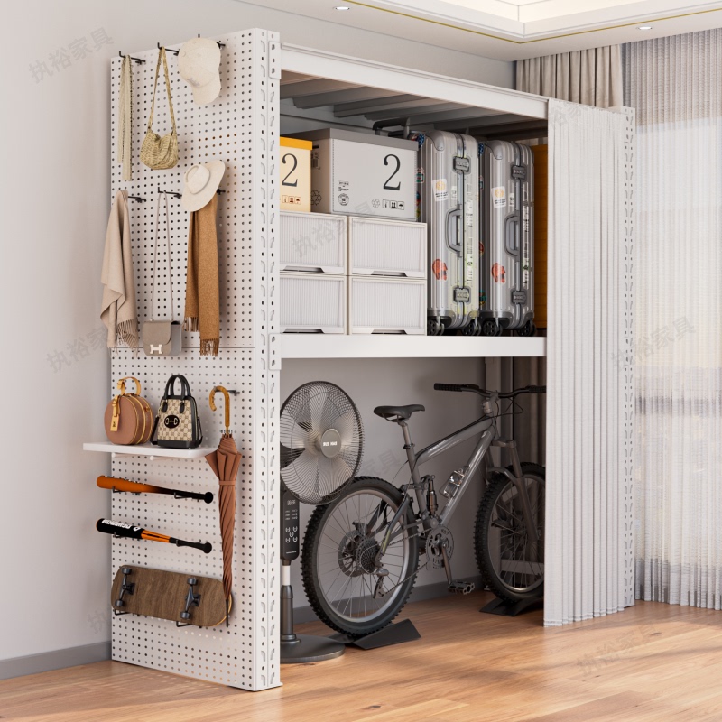 Household Large Item Storage Rack, Balcony Shelf, Two-Layer Dustproof Curtain, Pegboard, Suitcase Storage Rack Household Large Item Storage Rack, Balcony Shelf, Two-Layer Dustproof Curtain, Pegboard, Suitcase Storage Rack