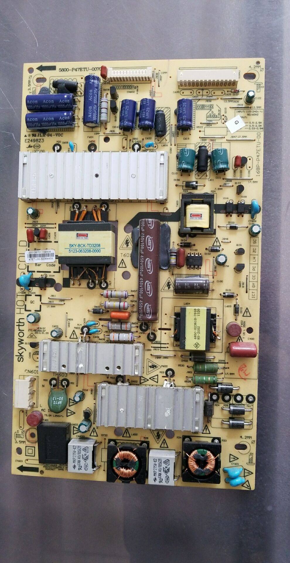 Original Skyworth 42E500E power supply 5800-P47ETU-0070 0080 168P-P47ETU-00