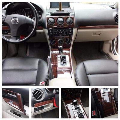 Suitable for 06-14 Mazda 6 carbon fiber interior stickers modified mahogany central control panel electric window stickers