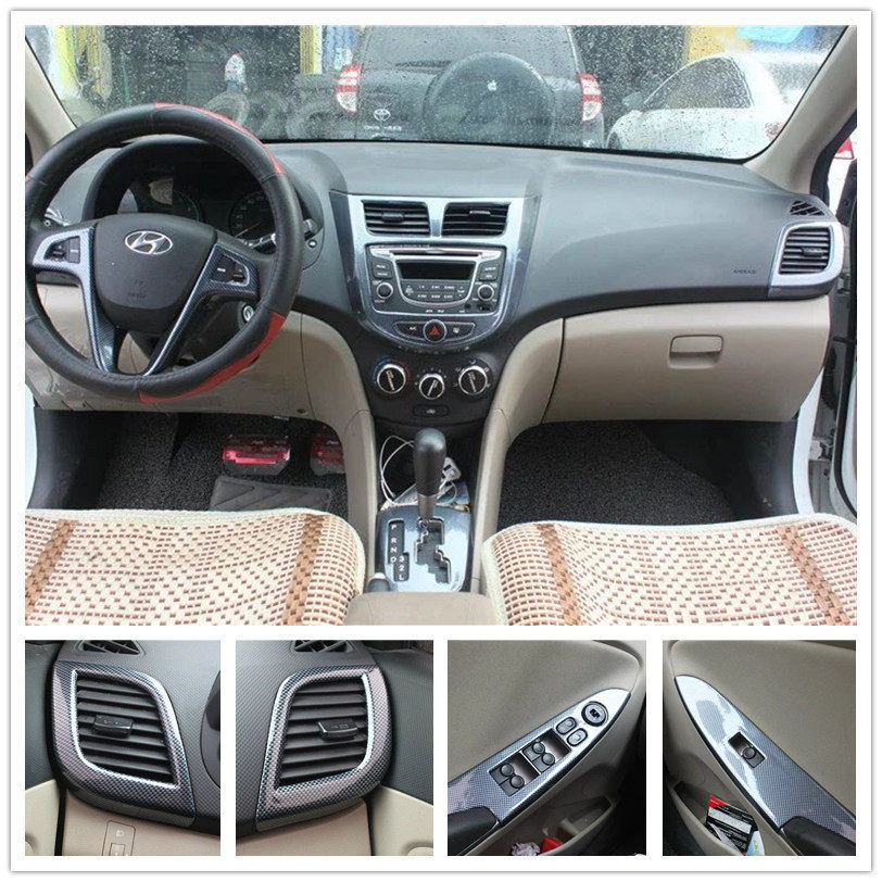 Suitable for 10-14 Rena carbon fiber interior stickers modified mahogany central control panel steering wheel three-dimensional stickers