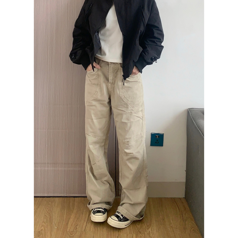 Wenlong Da Pro American Retro Casual Jeans for Men, Loose Straight-Leg, Slimming, Versatile, Trendy Long Jeans