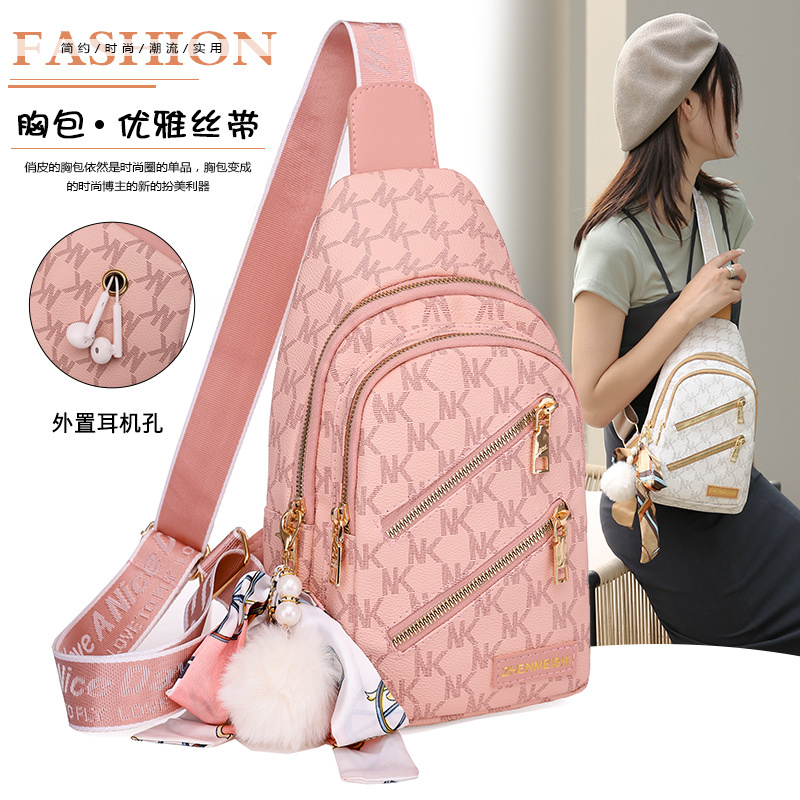 Chest Bag for Women 2026 New Casual Versatile Women's Chest Bag Korean Style Soft Leather Small Backpack Fashionable Single Shoulder Crossbody Bag