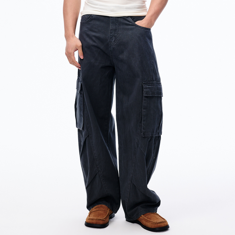 Muzedustudio Gray Washed Cargo Pants