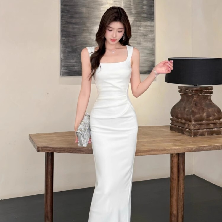 Kendall Skirt, Elegant and Stunning Spaghetti Strap Dress for Women, Summer 2026 New Style, Slim Fit, Elegant, Bodycon Long Dress