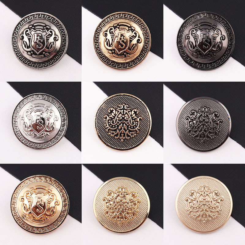 Round Metal High-End Men's and Women's Trench Coat, Suit, Overcoat, High-End Clothing Decorative Gold and Silver Buttons Round Metal High-End Men's and Women's Trench Coat, Suit, Overcoat, High-End Clothing Decorative Gold and Silver Buttons