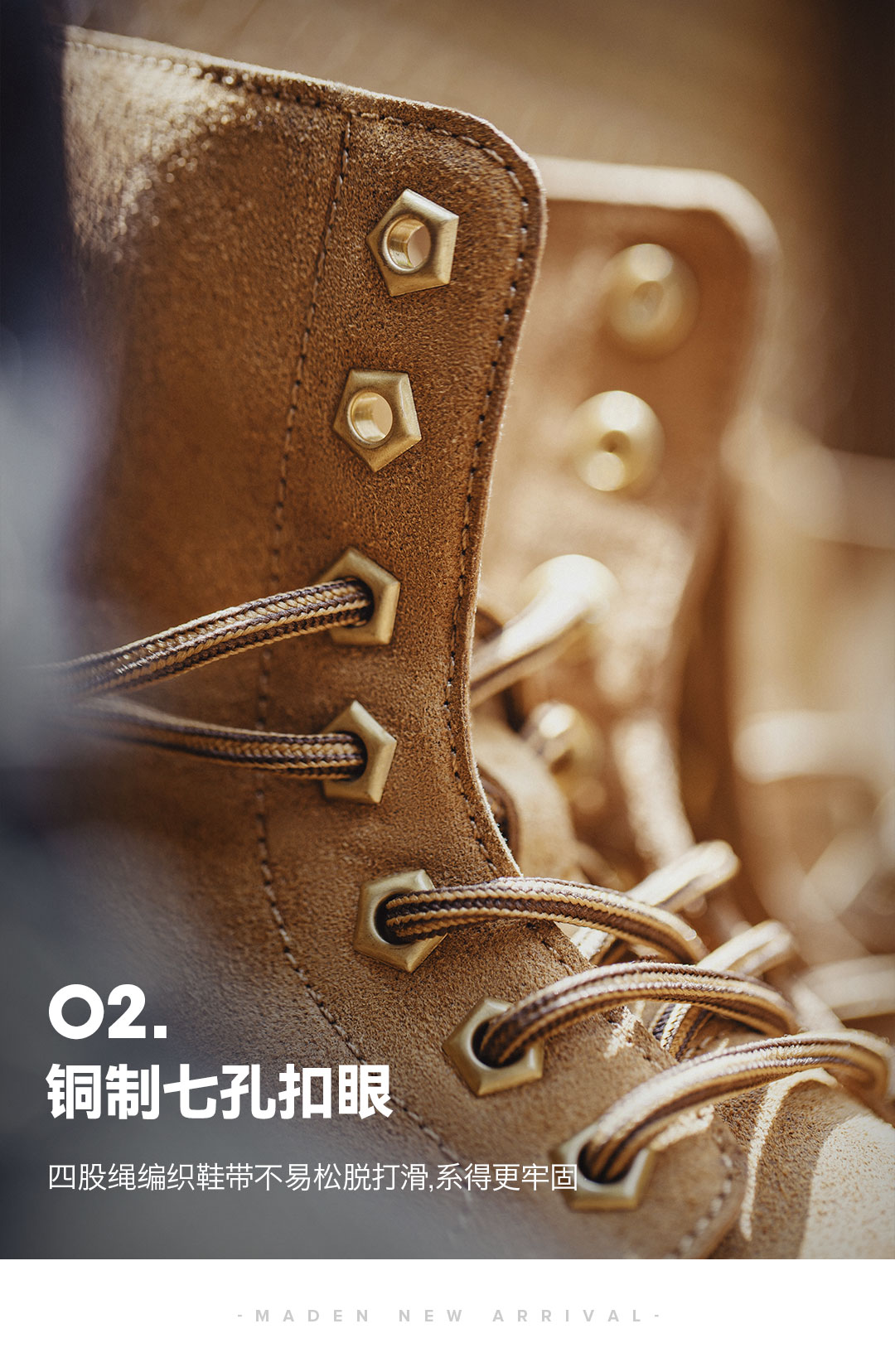 MADEN Retro Lace-Up Mid-Top Work Boot