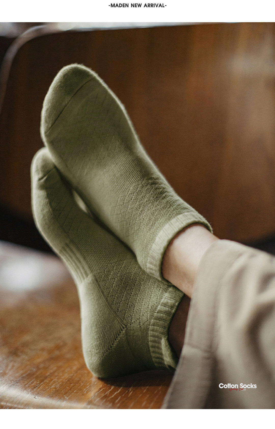 MADEN Breathable Moisture-Wicking Non-Slip Ankle Socks