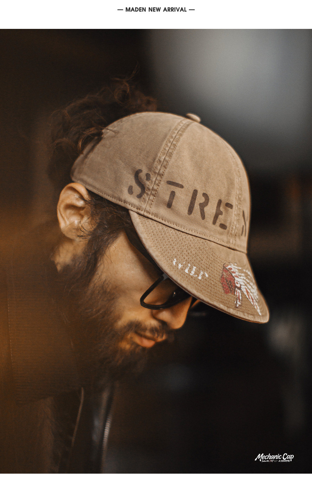 MADEN Canvas Flat Brim Baseball Cap
