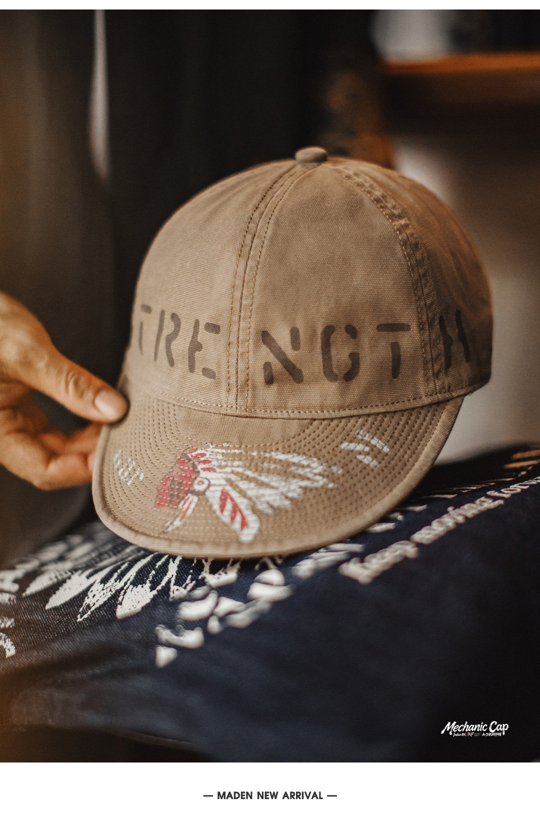 MADEN Canvas Flat Brim Baseball Cap