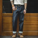 Madden Workwear American Retro Raw Cow Red Ear Jeans Denim Straight Heavy Duty Cow Blue Long Pants Men