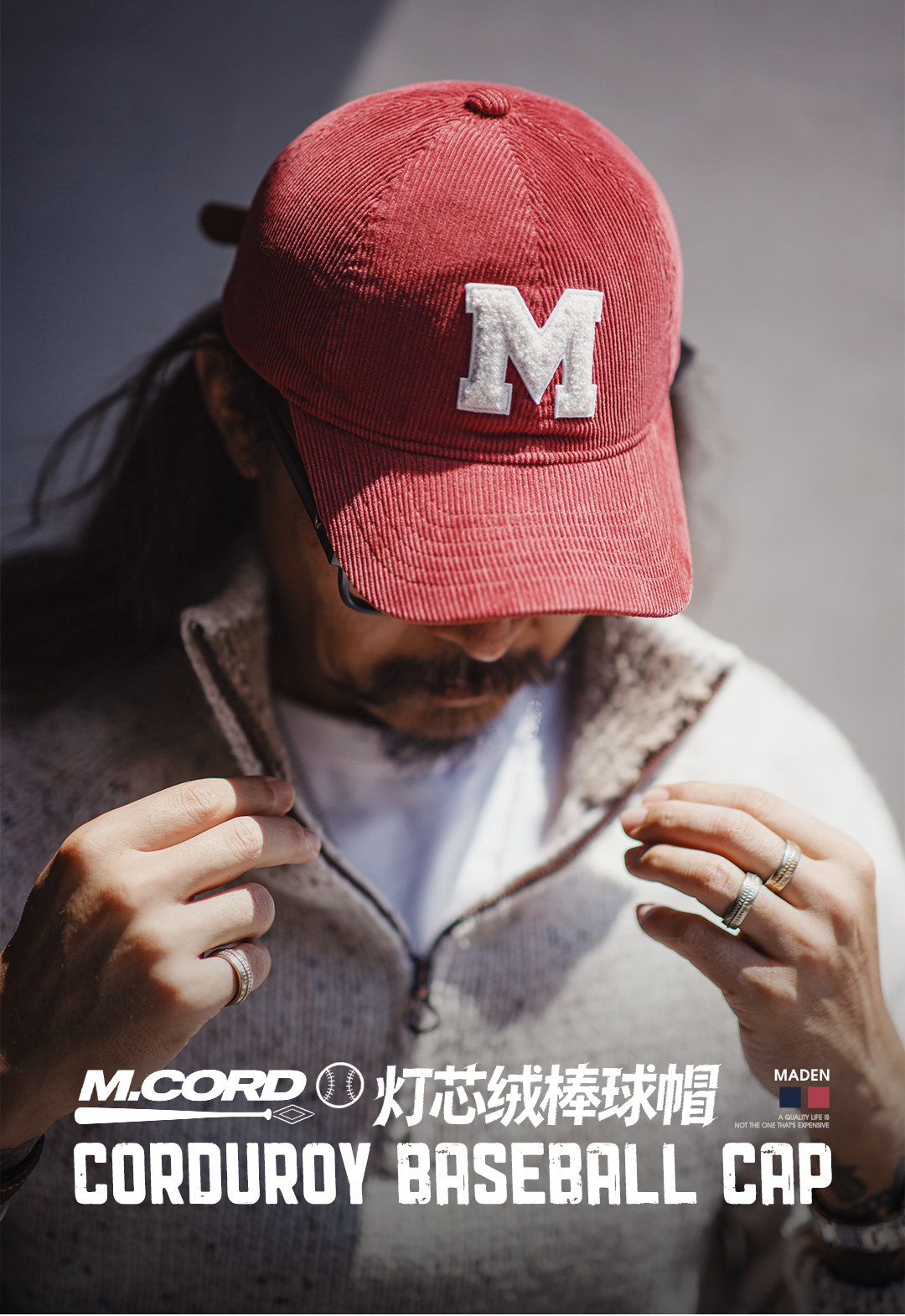 MADEN Corduroy Embroidered Baseball Cap