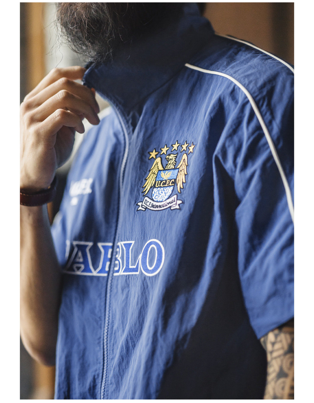 MADEN Color Cityboy Embroidered Football Shirt Lightweight Men's Top