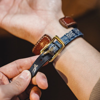 Madden workwear retro boro Baijia cloth stitching bracelet brass first layer vegetable tanned cowhide bracelet accessories for men and women