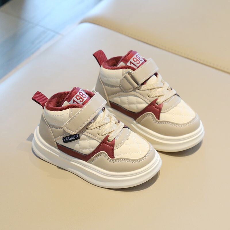 Humm Humm Little Baby Girl's Dad Shoes Size 1-6, Sneakers for Boys, Double Cotton with Fleece Lining, Warm for Autumn and Winter