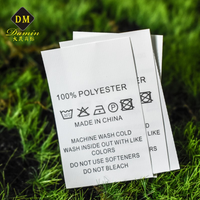 Spot 100% Polyester Polyester Fiber English General Ingredient Washable Label Washable Label Cut