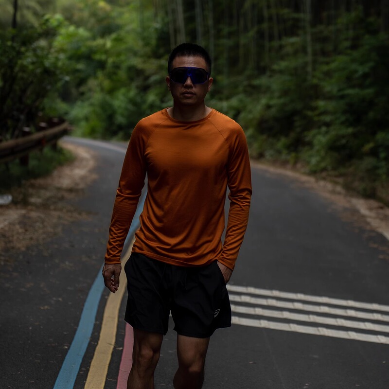Machine Washable Merino Wool Long-Sleeved T-Shirt Men's Outdoor Cross-Country Running Top Merino Wool Sports T-Shirt