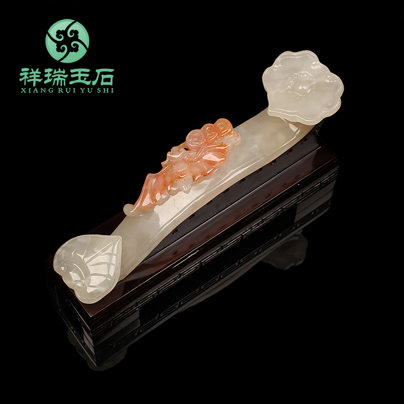 Natural jade Ruyi decoration Living room wine cabinet TV cabinet Feng Shui town house decoration Office lucky craft gifts