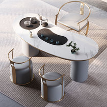 Modern Rockboard Tea Table Table And Chairs Combined Light Extravagant Tea Table Office Hospitality Kung Fu Tea Tea Set Tea Set