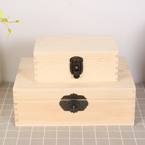 Wood Containing Cartridge Lock Solid Wood Box Secret Small Wooden Box Wood Case Retro Tabletop Finishing Rectangular Storage Box