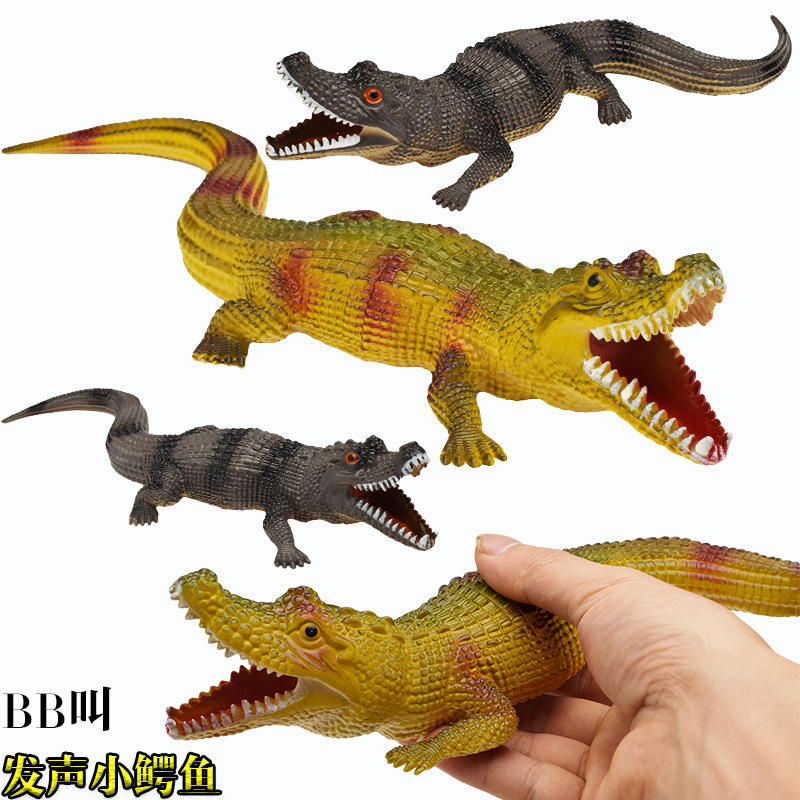 Simulation crocodile model toy sound vinyl crocodile whole person and person to vent small toy factory direct sales