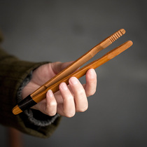 Tangdian Bamboo Tea Clip Tea Cup Clip Carbonized Bamboo Anti-scalding Bamboo Clip Tea Drinking Cup Tweezers Cup Washing Clamp Tea Cup Clip Six Gentlemen Accessories