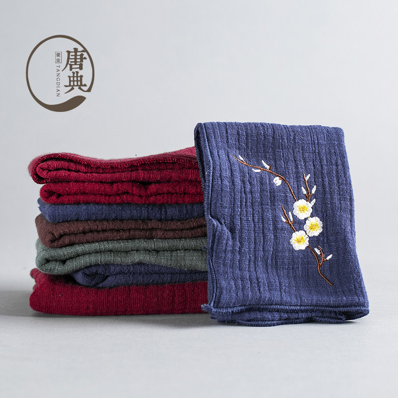 Tea-cloth raising pot cotton linen tea towels tea table special suction towels pure cotton tea set cloth towels cover rectangular rag