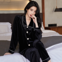 Advanced Senses Sleepwear Lady Spring Autumn Long Sleeve Turnover sexy Home Clothing Autumn Winter 2021 New Extractable Gold Velvet