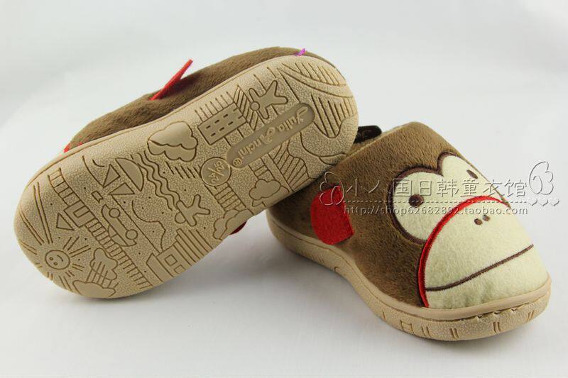 Pantoufles enfants en suède pour hiver - semelle caoutchouc - Ref 1004594 Image 42