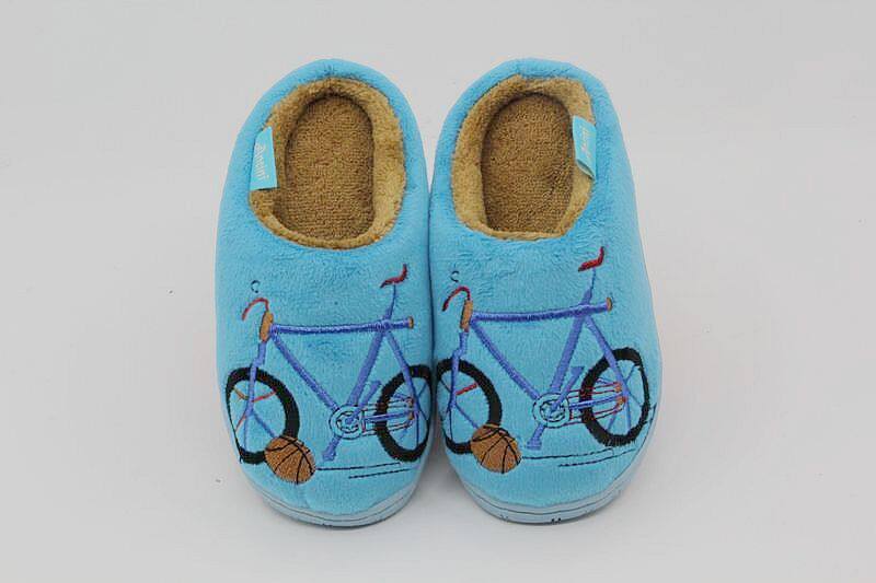 Pantoufles enfants en suède pour hiver - semelle caoutchouc - Ref 1004594 Image 10