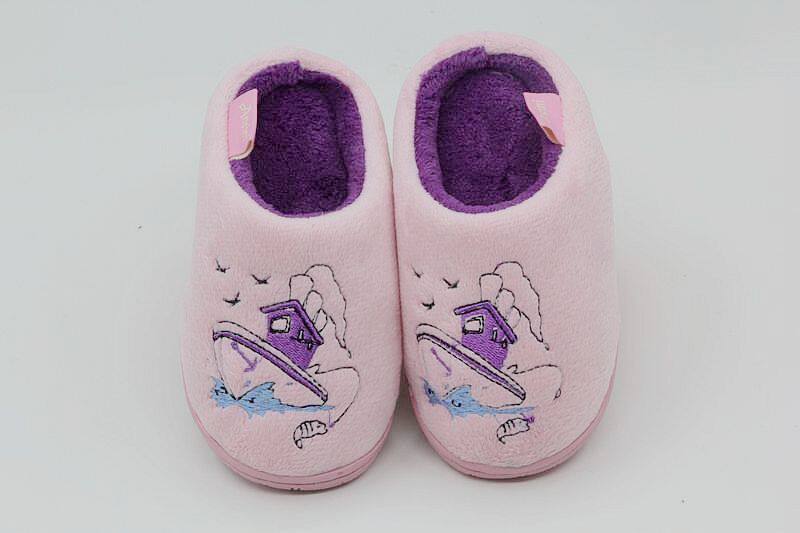 Pantoufles enfants en suède pour hiver - semelle caoutchouc - Ref 1004594 Image 21