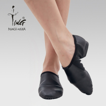Chen Ting dance shoes soft bottom female teacher dance shoes mesh full leather leather jazz practice shoes with black adult