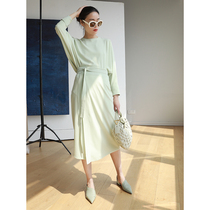 LemonChen commuter can be used daily Tong practical mouth acetic acid bat sleeve blouse skirt set