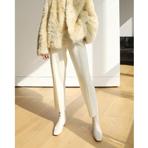 Lemon Chen effortless fashionable word-of-mouth cashmere lazy and comfortable three-color cone knitted grandma pants