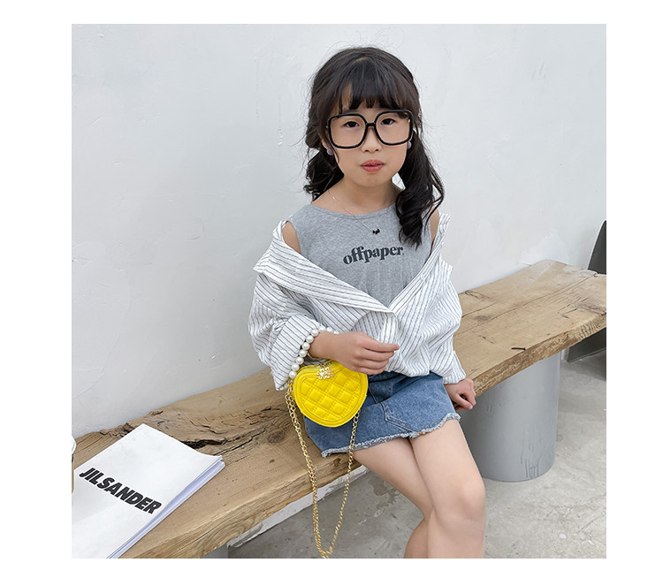 New children's small round bag 2021 new style fashionable diamond-shaped little Chanel mini single-shoulder bag chain stylish crossbody bag undefined