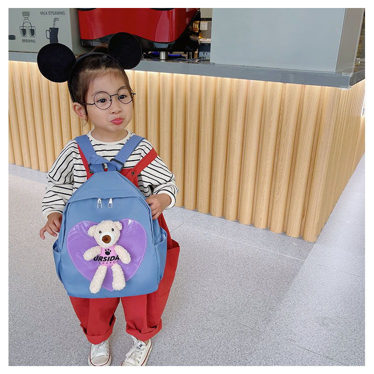The new kindergarten schoolbag is lightweight and can prevent children from getting lost. The cute and super cute little bear baby is a trend of children's double-shoulder schoolbags undefined