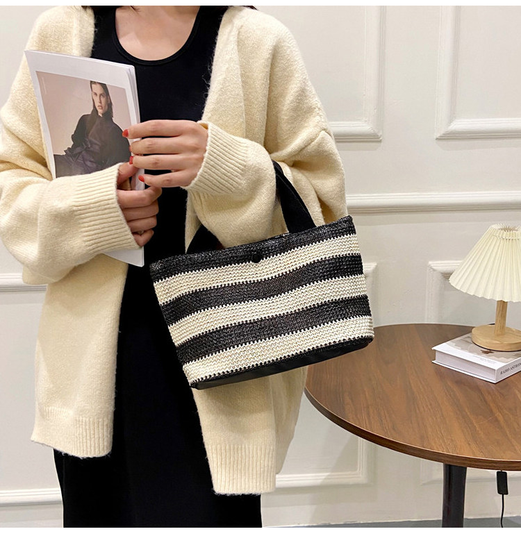 Woven bag, women's fabric bag, 2021 Summer new trendy fashion, trendy hand-held bag, shoulder bag, stylish design, tote bag undefined