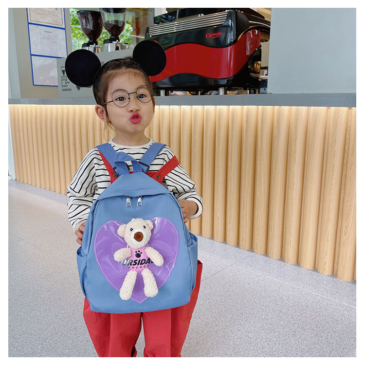 The new kindergarten schoolbag is lightweight and can prevent children from getting lost. The cute and super cute little bear baby is a trend of children's double-shoulder schoolbags undefined