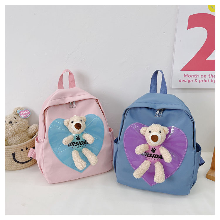 The new kindergarten schoolbag is lightweight and can prevent children from getting lost. The cute and super cute little bear baby is a trend of children's double-shoulder schoolbags undefined