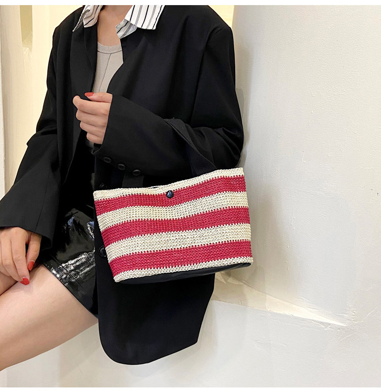 Woven bag, women's fabric bag, 2021 Summer new trendy fashion, trendy hand-held bag, shoulder bag, stylish design, tote bag undefined
