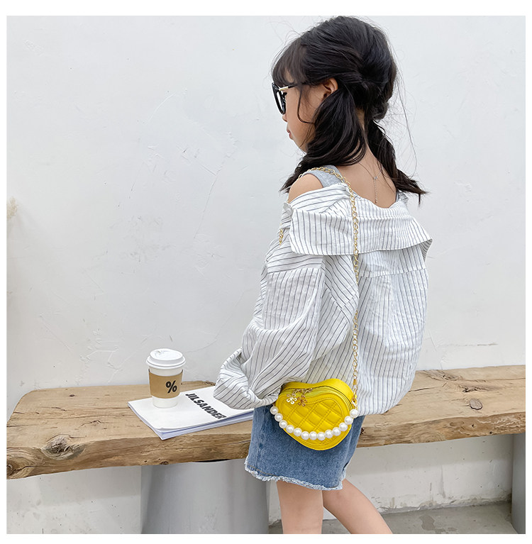 New children's small round bag 2021 new style fashionable diamond-shaped little Chanel mini single-shoulder bag chain stylish crossbody bag undefined