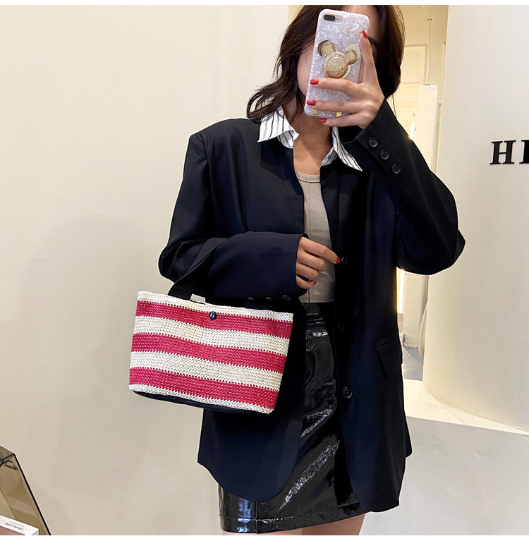 Woven bag, women's fabric bag, 2021 Summer new trendy fashion, trendy hand-held bag, shoulder bag, stylish design, tote bag undefined