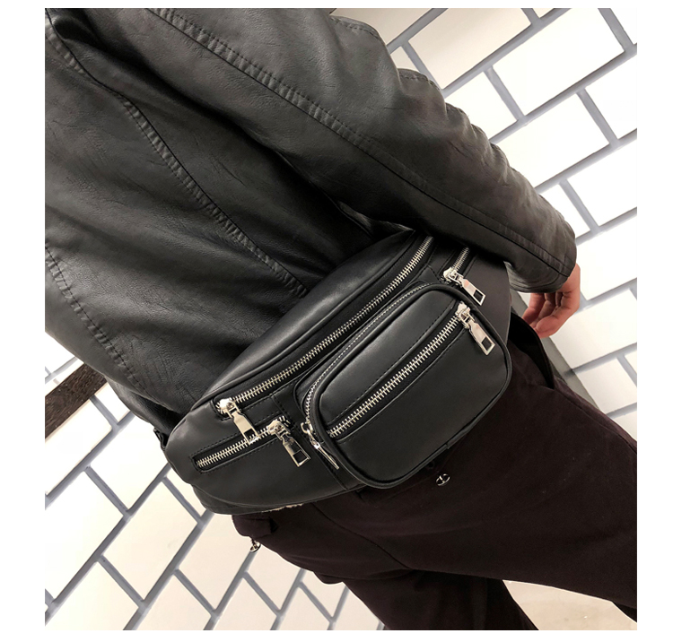 Unisex Elegant Streetwear Solid Color PU Waist Bags display picture 4