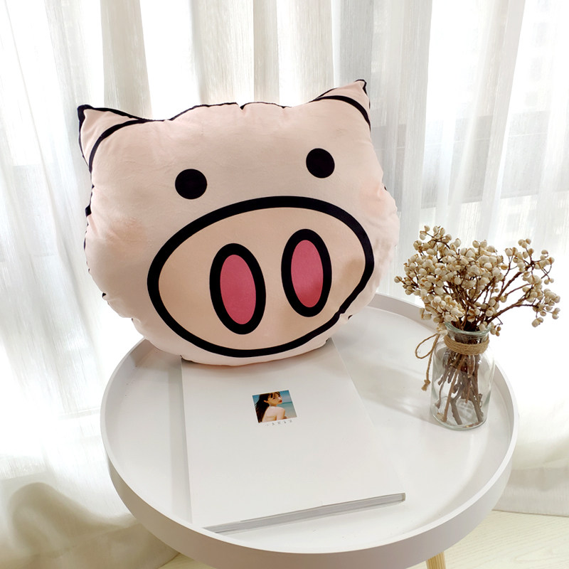 ins net red pig head small pig leaning back cushion back cushion home bedroom floating window sofa decoration can meddle in warm hand covered with pillow